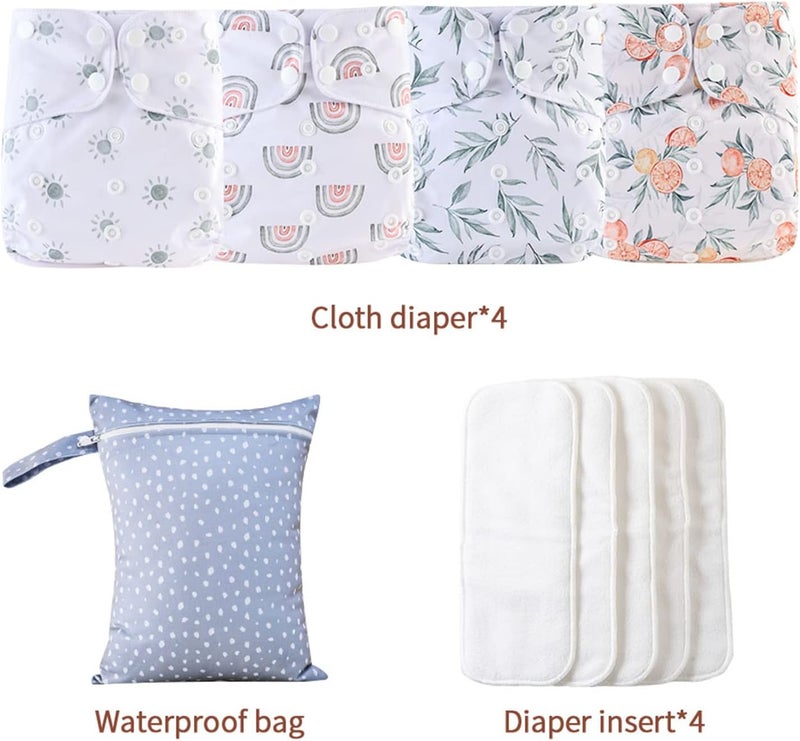 Happy Flute HappyFlute 9 Sets Newborn Baby Cloth Pocket Diapers - Image 2